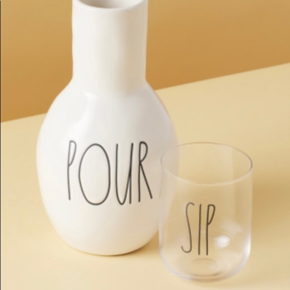 Rae Dunn water carafe set - Picture 6 of 7